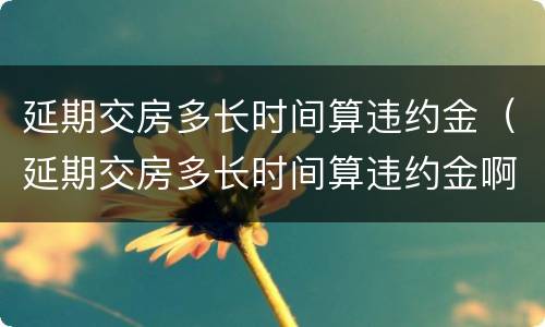 延期交房多长时间算违约金（延期交房多长时间算违约金啊）