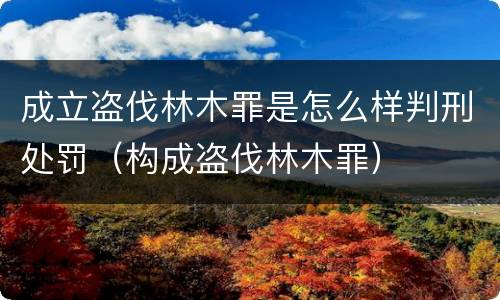 成立盗伐林木罪是怎么样判刑处罚（构成盗伐林木罪）