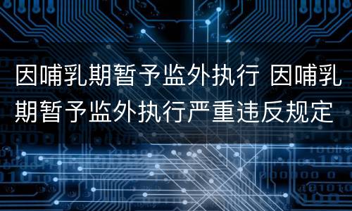 因哺乳期暂予监外执行 因哺乳期暂予监外执行严重违反规定