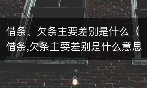借条、欠条主要差别是什么（借条,欠条主要差别是什么意思）