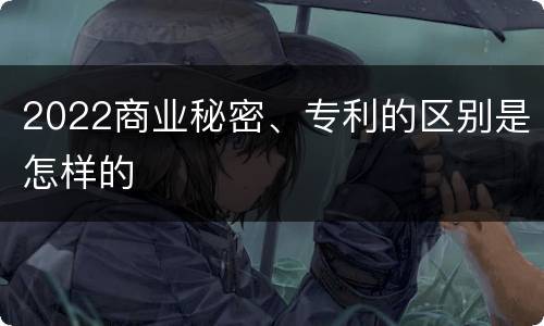 2022商业秘密、专利的区别是怎样的