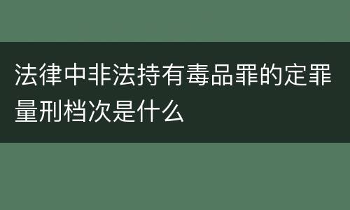 法律中非法持有毒品罪的定罪量刑档次是什么