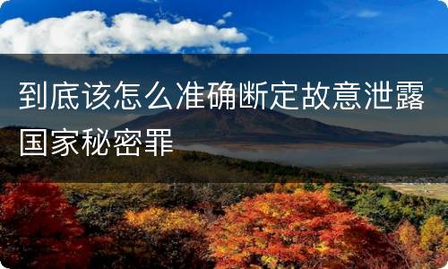 到底该怎么准确断定故意泄露国家秘密罪