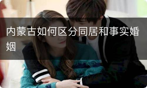 内蒙古如何区分同居和事实婚姻