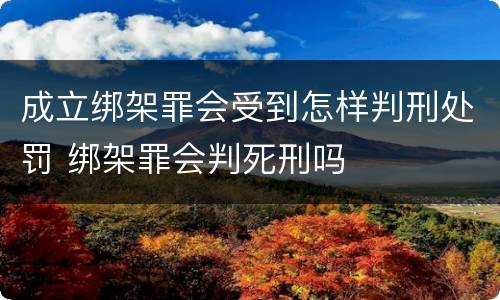 成立绑架罪会受到怎样判刑处罚 绑架罪会判死刑吗