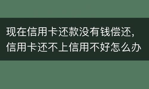 现在信用卡还款没有钱偿还，信用卡还不上信用不好怎么办