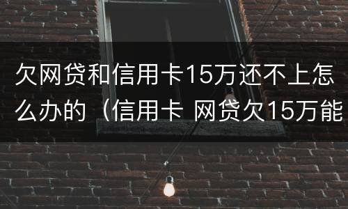 欠网贷和信用卡15万还不上怎么办的（信用卡 网贷欠15万能办房贷吗）