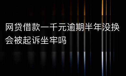 网贷借款一千元逾期半年没换会被起诉坐牢吗