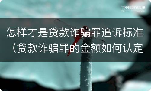 怎样才是贷款诈骗罪追诉标准（贷款诈骗罪的金额如何认定）