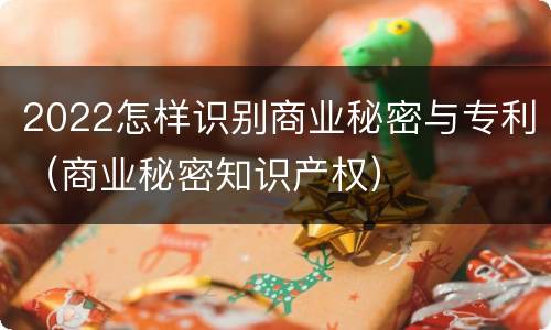 2022怎样识别商业秘密与专利（商业秘密知识产权）