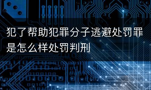 犯了帮助犯罪分子逃避处罚罪是怎么样处罚判刑