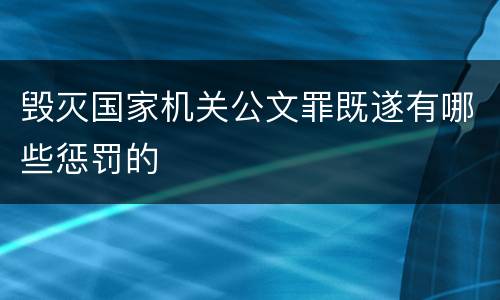 毁灭国家机关公文罪既遂有哪些惩罚的