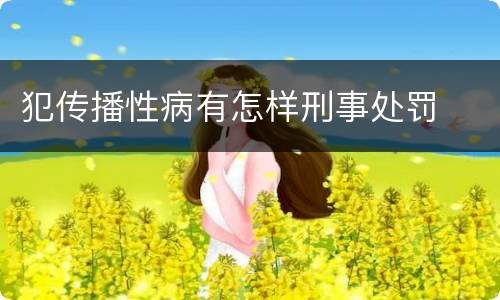 犯传播性病有怎样刑事处罚