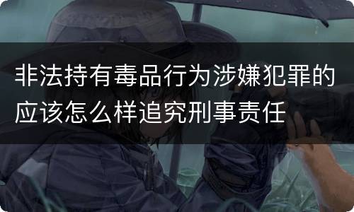 非法持有毒品行为涉嫌犯罪的应该怎么样追究刑事责任