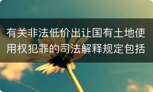 有关非法低价出让国有土地使用权犯罪的司法解释规定包括哪些内容