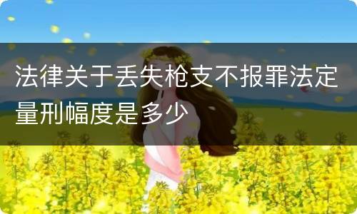 法律关于丢失枪支不报罪法定量刑幅度是多少