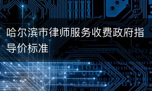 哈尔滨市律师服务收费政府指导价标准