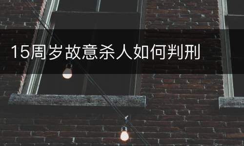 15周岁故意杀人如何判刑