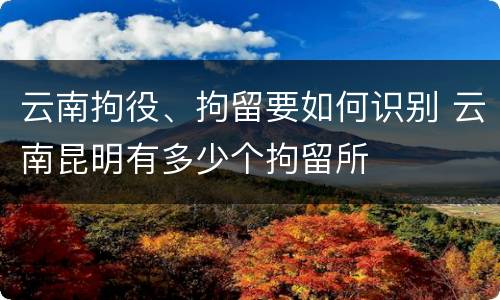 云南拘役、拘留要如何识别 云南昆明有多少个拘留所