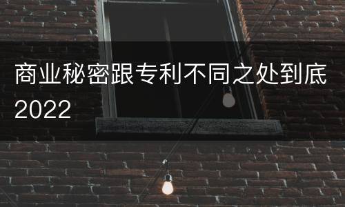 商业秘密跟专利不同之处到底2022