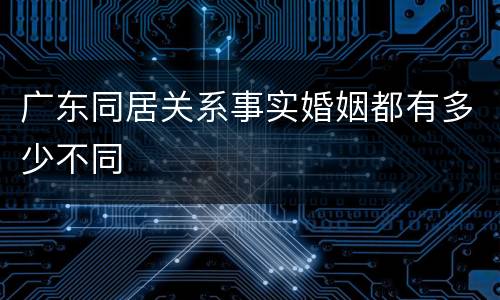 广东同居关系事实婚姻都有多少不同