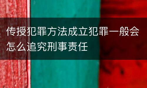 传授犯罪方法成立犯罪一般会怎么追究刑事责任