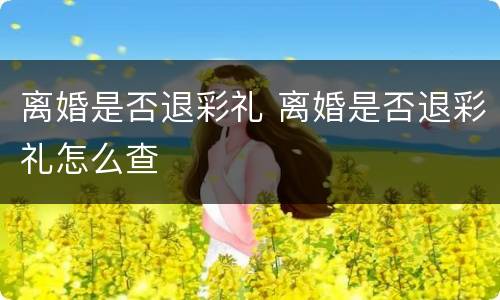 离婚是否退彩礼 离婚是否退彩礼怎么查