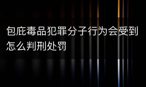 包庇毒品犯罪分子行为会受到怎么判刑处罚