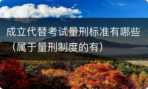 成立代替考试量刑标准有哪些（属于量刑制度的有）
