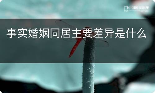 事实婚姻同居主要差异是什么