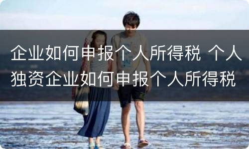 企业如何申报个人所得税 个人独资企业如何申报个人所得税
