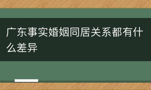 广东事实婚姻同居关系都有什么差异