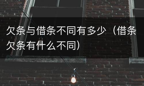 欠条与借条不同有多少（借条欠条有什么不同）