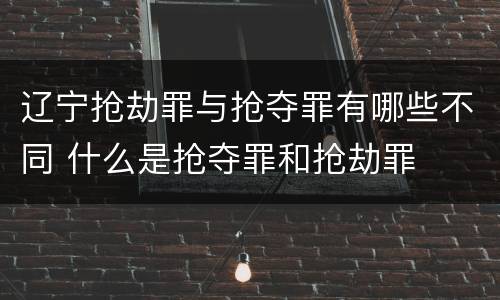 辽宁抢劫罪与抢夺罪有哪些不同 什么是抢夺罪和抢劫罪