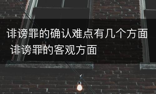 诽谤罪的确认难点有几个方面 诽谤罪的客观方面
