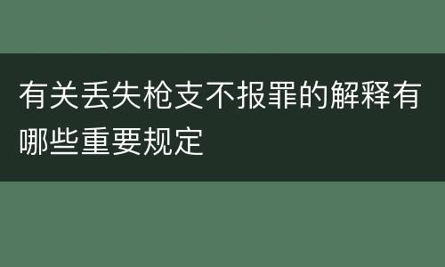 有关丢失枪支不报罪的解释有哪些重要规定