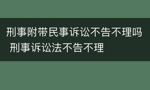 刑事附带民事诉讼不告不理吗 刑事诉讼法不告不理
