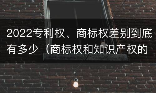 2022专利权、商标权差别到底有多少（商标权和知识产权的区别）
