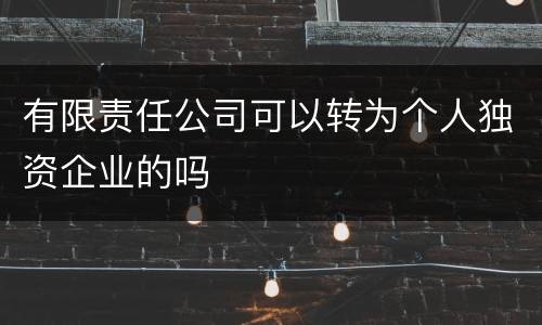 有限责任公司可以转为个人独资企业的吗
