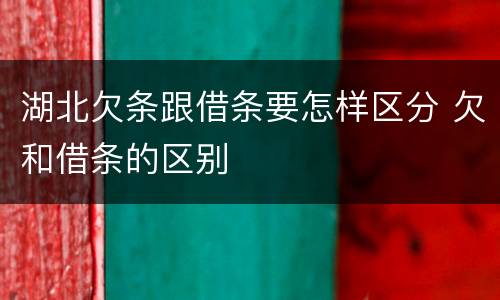 湖北欠条跟借条要怎样区分 欠和借条的区别