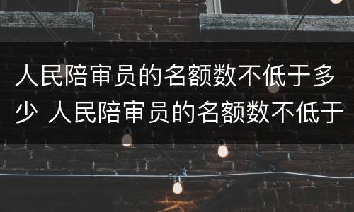 人民陪审员的名额数不低于多少 人民陪审员的名额数不低于多少个
