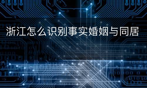 浙江怎么识别事实婚姻与同居