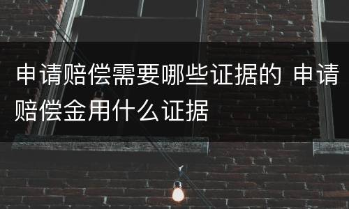 申请赔偿需要哪些证据的 申请赔偿金用什么证据