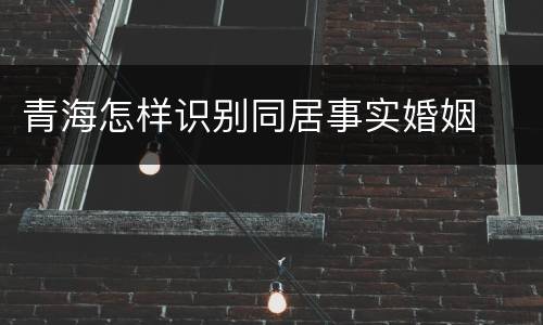 青海怎样识别同居事实婚姻