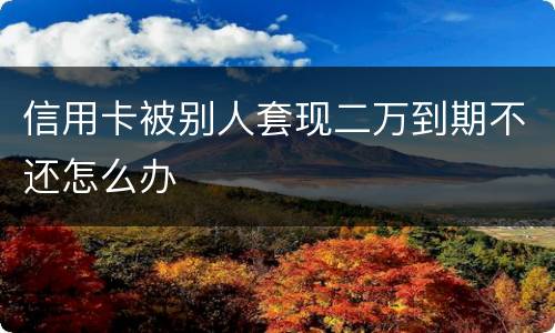 信用卡被别人套现二万到期不还怎么办