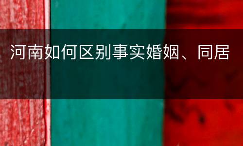 河南如何区别事实婚姻、同居