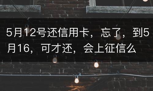 5月12号还信用卡，忘了，到5月16，可才还，会上征信么