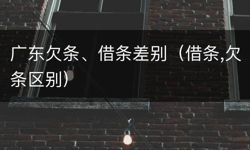 广东欠条、借条差别（借条,欠条区别）