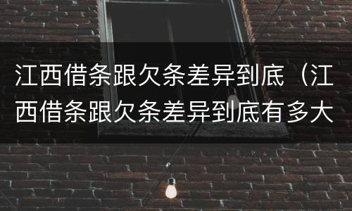 江西借条跟欠条差异到底（江西借条跟欠条差异到底有多大）