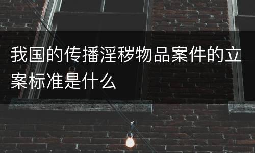 我国的传播淫秽物品案件的立案标准是什么